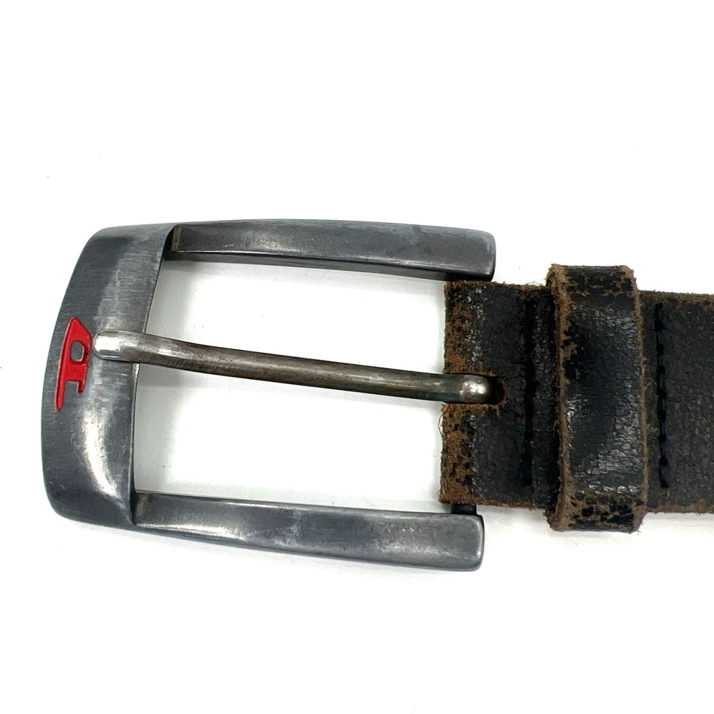 Diesel Vintage Leather Belt Size 80/30 Two Tone Italy Made Distressed Weathered